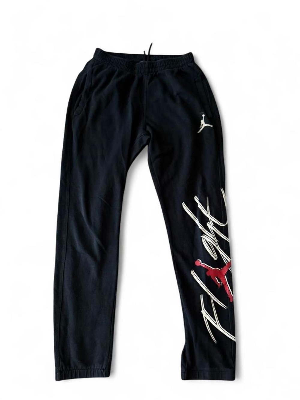 Jordan Black Joggers with Red Jumpman and White Script